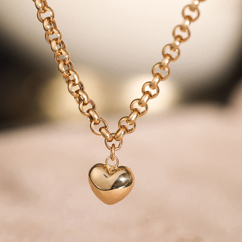 [ヘイズジュエリー] ロック スイートハートシリーズ 18Kゴールド トレンディ ファンシー プレーンゴールドチェーン 2色電気