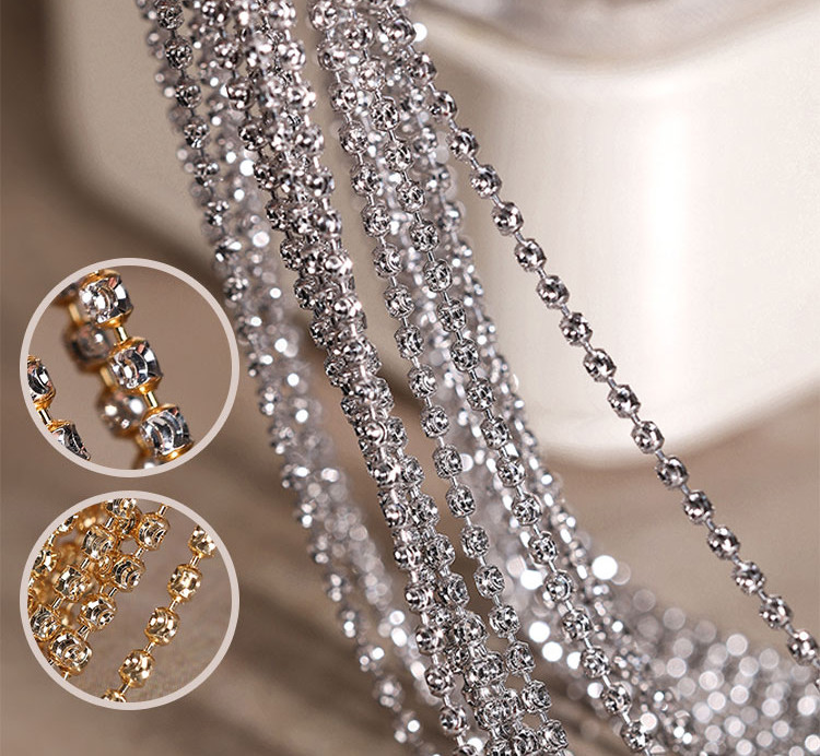 [ヘイズジュエリー]スターライトチェーンシリーズ18K厚金輸入ビーズ彫刻ゴールドネックレス立体ダイヤモンドカット超高屈折研磨日常