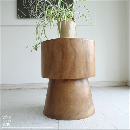 モンキーポッド無垢材 スツールDeux 椅子 花台 ベンチ 丸太スツール