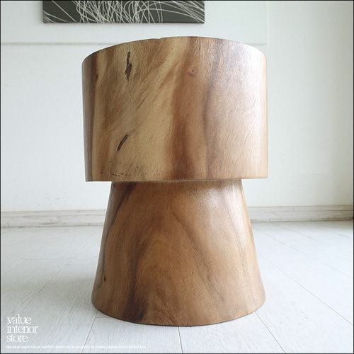 モンキーポッド無垢材 スツールDeux 椅子 花台 ベンチ 丸太スツール