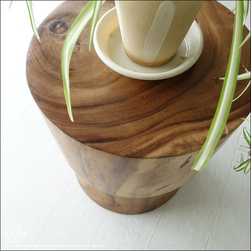 モンキーポッド無垢材 スツールDeux 椅子 花台 ベンチ 丸太スツール