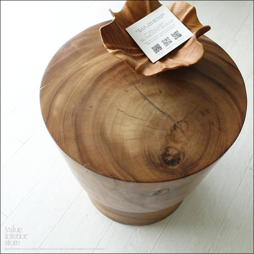 モンキーポッド無垢材 スツールDeux 椅子 花台 ベンチ 丸太スツール