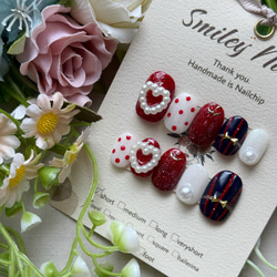 千鳥柄 白 黒 冬ネイル ネイルチップ 大人可愛い 秋ネイル