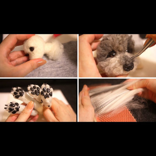 羊毛フェルト犬☆ご確認用 ニードルフェルトキット ふわふわ羊毛でつくる、フェルト犬