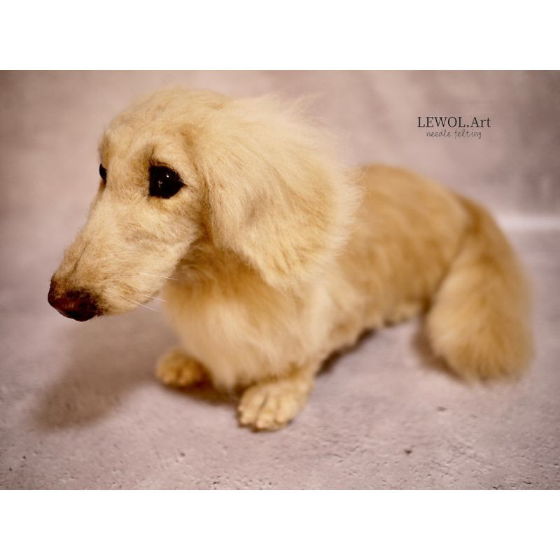 羊毛フェルト フルオーダー 犬 猫 ペット｜ニードルアート モデル ミニチュアダックスフンド