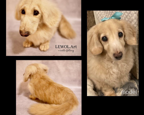 羊毛フェルト犬☆ご確認用 ニードルフェルトキット ふわふわ羊毛でつくる、フェルト犬