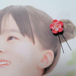 ☆和装ヘッドパーツ５点セット☆　つまみ細工　カメリアヘアクリップ　七五三　3歳　7歳　初節句　 4枚目の画像