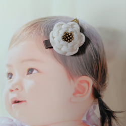 ☆和装ヘッドパーツセット☆　つまみ細工　カメリアヘアクリップ　七五三　3歳　7歳　初節句　成人式　和装 4枚目の画像