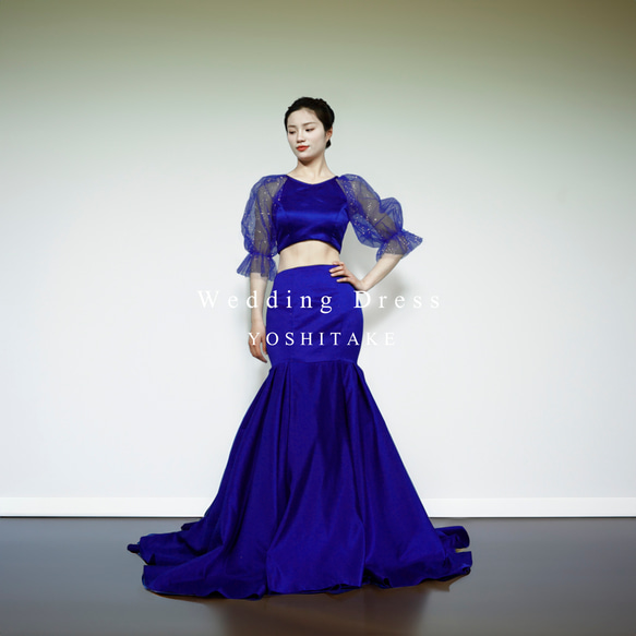 ウエディングドレス.ブルー.カラードレス.マーメイド.セパレート.Y2391