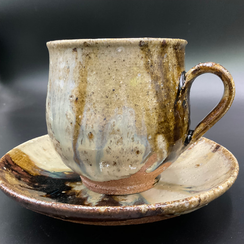 唐津焼 朝鮮唐津カップ＆ソーサー／コーヒーカップ マグカップ 藤ノ木