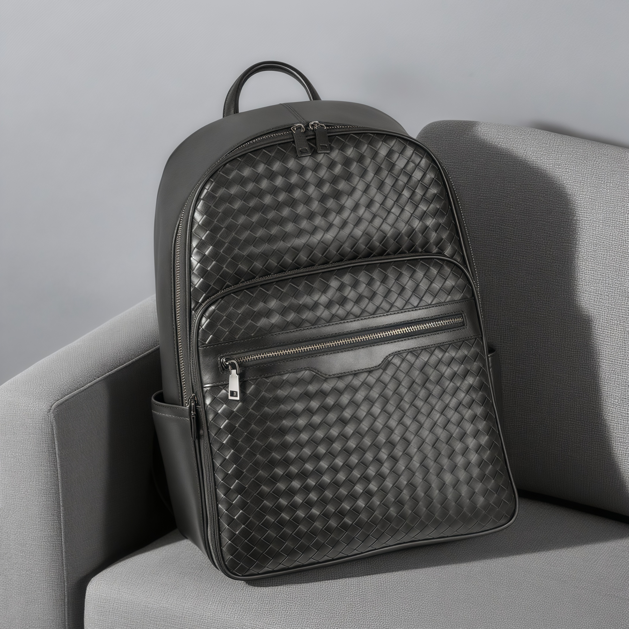 牛革編みビジネスバックパック｜通勤・旅行に最適｜15.6インチPC対応