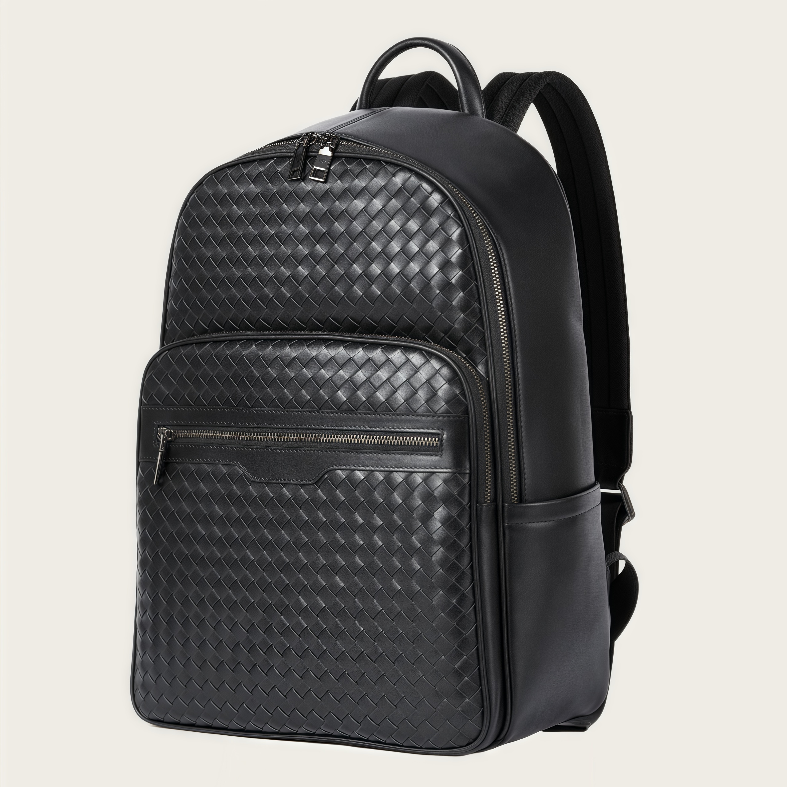 牛革編みビジネスバックパック｜通勤・旅行に最適｜15.6インチPC対応