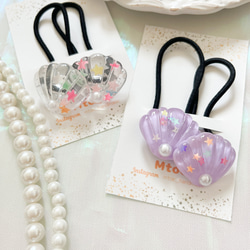 秋の紅葉 レジン ヘアゴム レジン autumn flowerー紅葉ー 秋のお花ヘアゴム キッズ ベビー