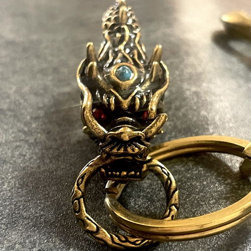 Creema限定 真鍮 メンズ ドラゴンフック ウォレットチェーン キー