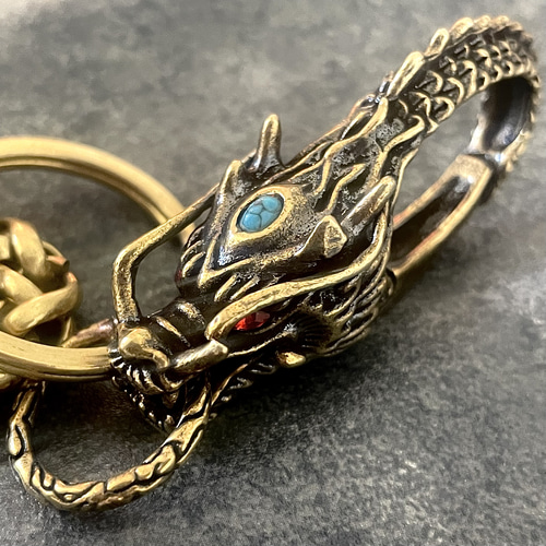 Creema限定 真鍮 メンズ ドラゴンフック ウォレットチェーン キー