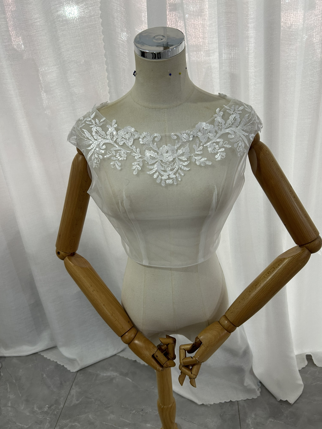 インナーブラウス　トップス ウエディングドレス レース フレンチスリーブ ボレロ 花嫁/ブライズメイド/結婚式/披露宴