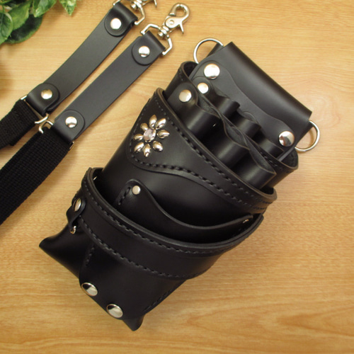 ホワイト＆空色 6丁差し 本革シザーケース SCA-154/CWD シザーケース本