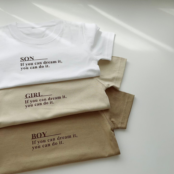 名入れ◎ Antique Tee 半袖　出産祝い　マタニティーフォト　家族写真　名入れギフト 5枚目の画像