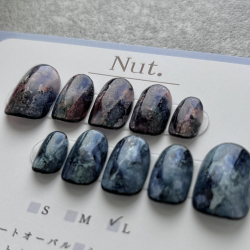 ダークカラー ニュアンスネイル 鉱物ネイル 石ネイル 天然石ネイル