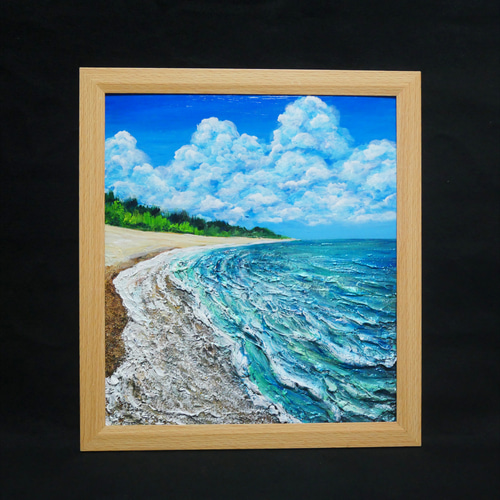 油絵 油彩 油彩画 絵 絵画【真夏の海と砂浜】 油絵 油彩 油彩画 絵 絵画【真夏の海と砂浜】 絵画 HR 通販