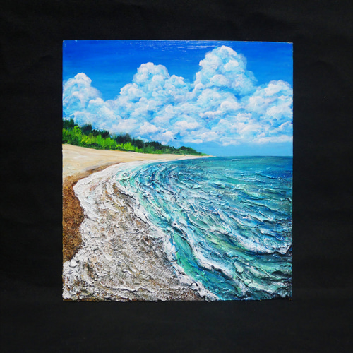 油絵 油彩 油彩画 絵 絵画【真夏の海と砂浜】 油絵 油彩 油彩画 絵 絵画【真夏の海と砂浜】 絵画 HR 通販