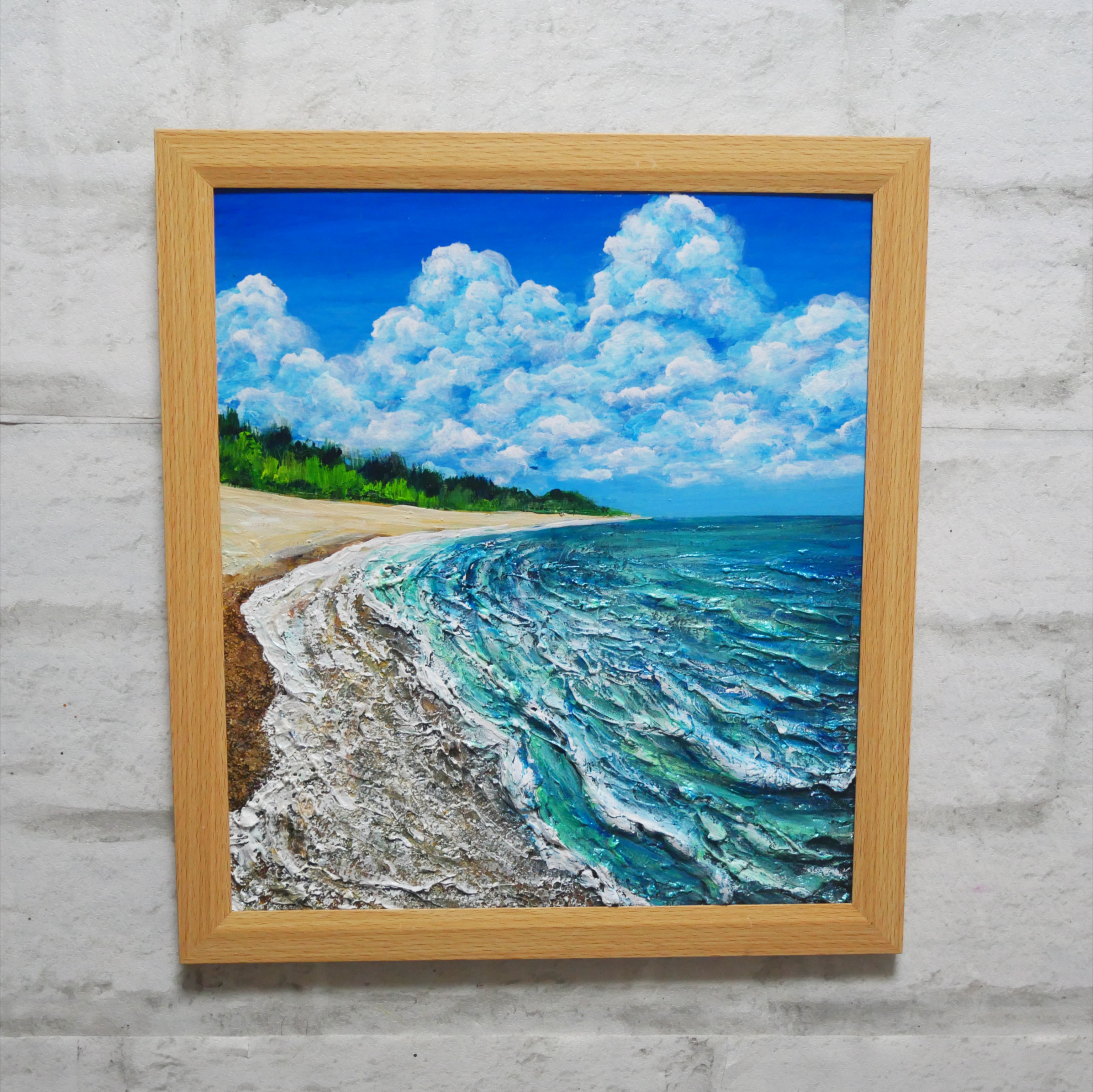 油絵 絵画 【海辺の砂浜】