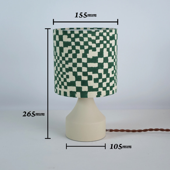 ◆HappyLamp◆Sサイズ/インド/ハンドブロックプリント/グリーン/スタンドランプ/素材の旅2025 7枚目の画像