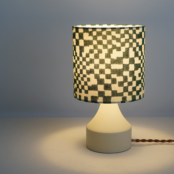 ◆HappyLamp◆Sサイズ/インド/ハンドブロックプリント/グリーン/スタンドランプ/素材の旅2025 5枚目の画像