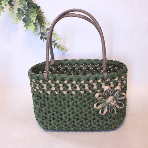 【美品】KUJAKUDO/ビーズ刺繍/総柄/グリーン系色/チェーンハンドバッグ 美品】KUJAKUDO/ビーズ刺繍/総柄/グリーン系色/チェーンハンドバッグ