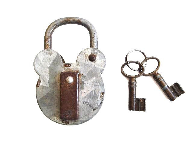 カデナ/南京錠 B フランス アンティーク 鍵 クマ型 可愛い 雑貨 ディスプレイ
