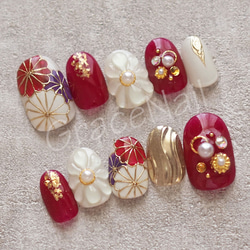 サイズオーダー】成人式・卒業式・着物 和柄ネイルチップ45 ネイル