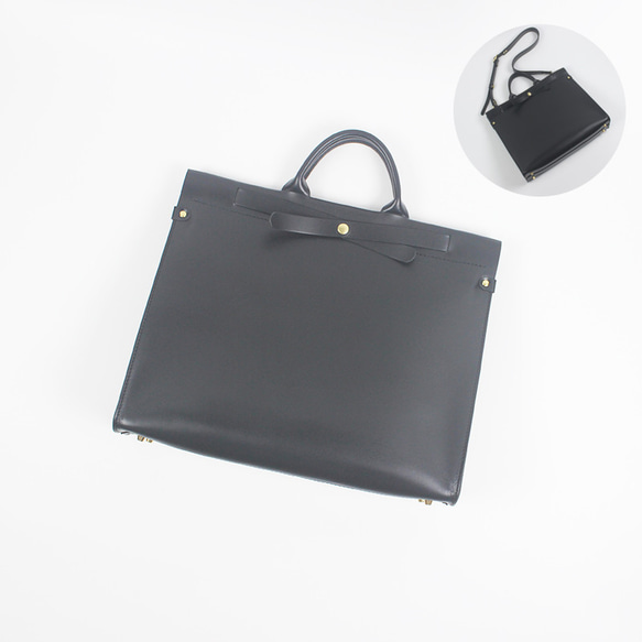 LANSUI DESIGN 名入れ対応 牛革 トートバッグ ショルダーバッグ 2wayバッグ PCバッグ 1枚目の画像