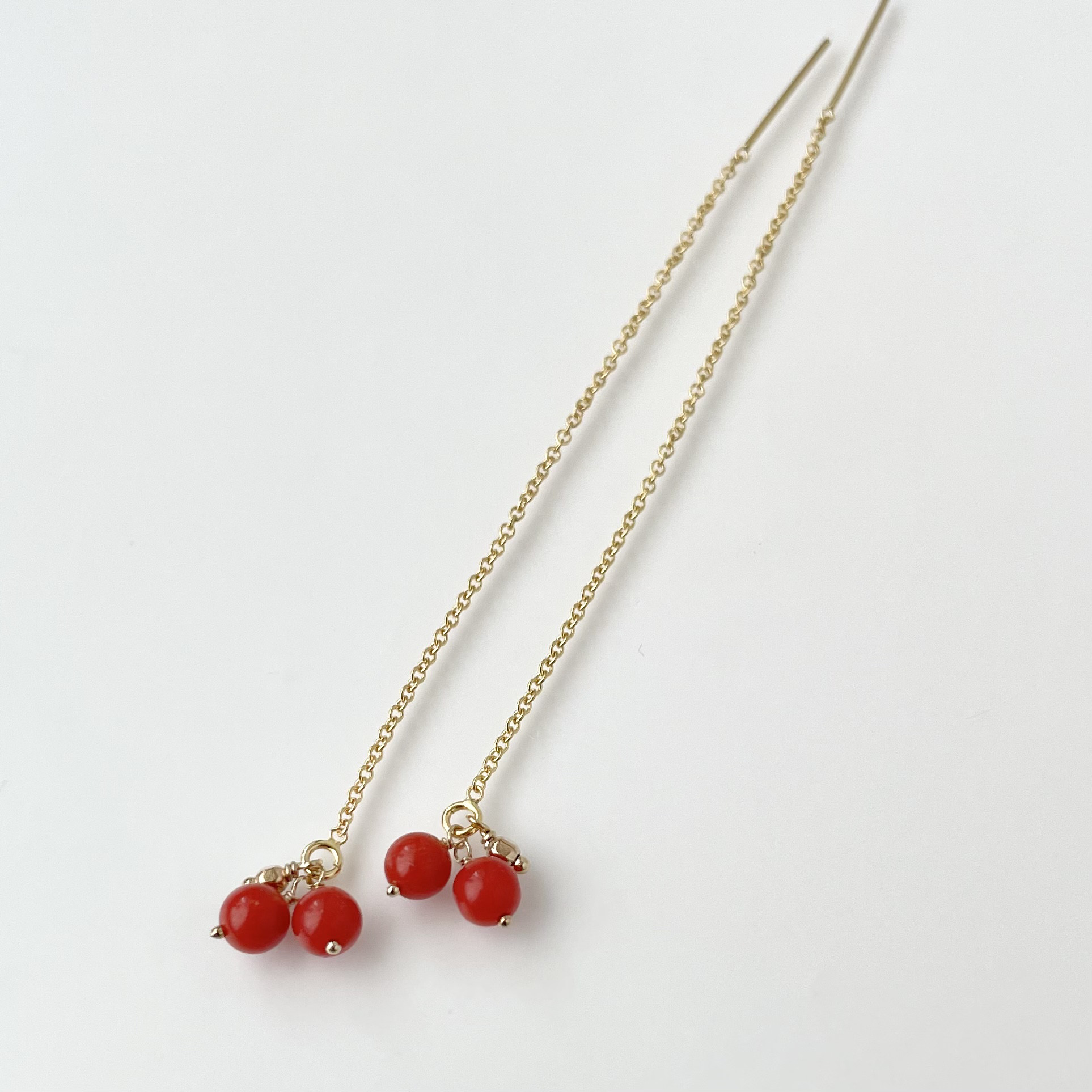 サルデーニャ珊瑚 14kgfチェーンピアス