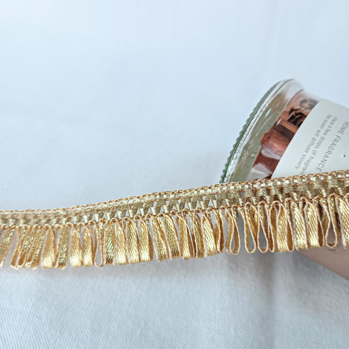 1m】【23mm幅】インド刺繍リボン フリンジリボン タッセル風 金糸