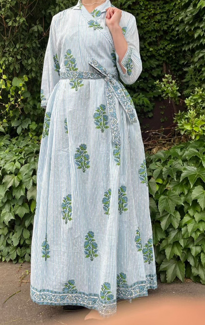 London Blue Atlier doctor wrap dress
