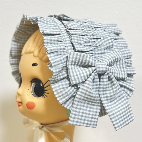 サマー ヘッドドレス (水色) ロリータ ロリィタ ギンガム
