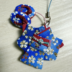 ハンドメイド　ガーランド　小さな着物　ストラップ　128 ハンドメイド ガーランド 小さな着物 ストラップ 128