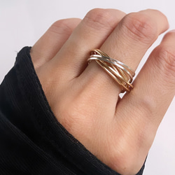【期間限定】【夏の福袋no.4】Classy3連リング&Clearブレスレット 14kgf silver925 17枚目の画像