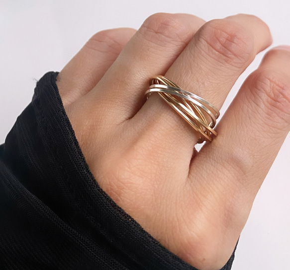 【期間限定】【夏の福袋no.4】Classy3連リング&Clearブレスレット 14kgf silver925 17枚目の画像
