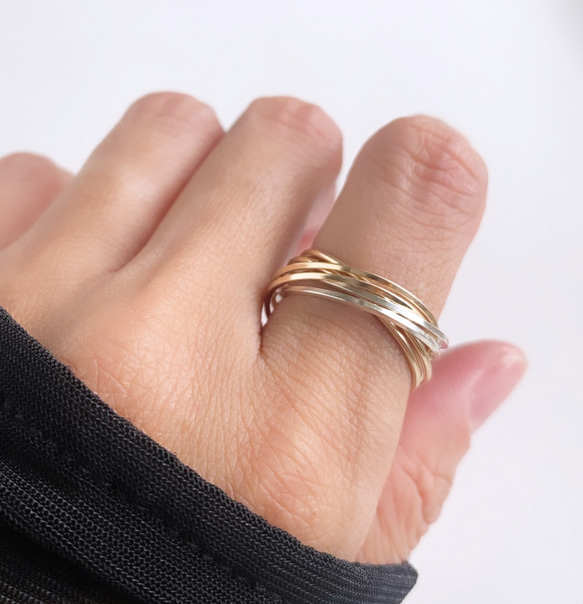 【期間限定】【夏の福袋no.4】Classy3連リング&Clearブレスレット 14kgf silver925 18枚目の画像