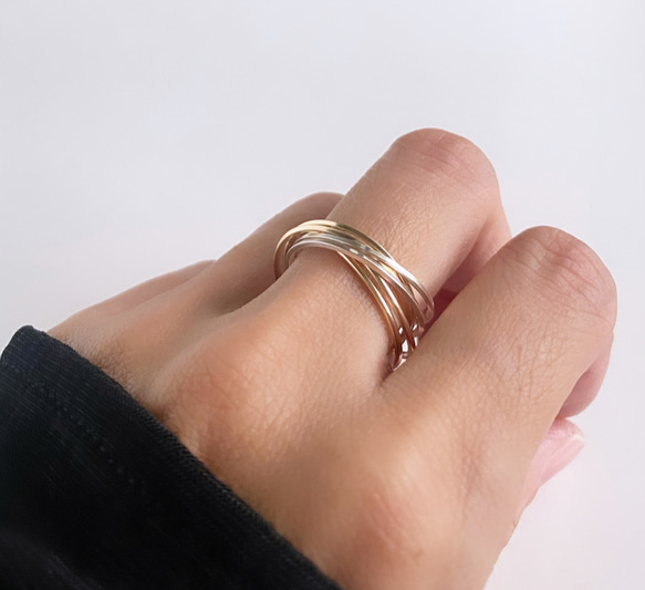 【期間限定】【夏の福袋no.4】Classy3連リング&Clearブレスレット 14kgf silver925 19枚目の画像