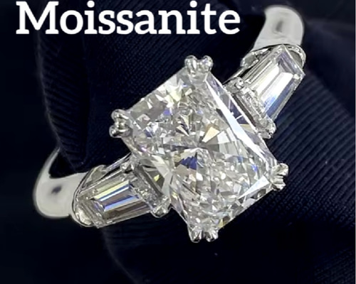 モアサナイト total3.8ct リング 5ストーン 8H8Aカット S925 JEWELRY CASLTE / ジュエリーキャッスル公式