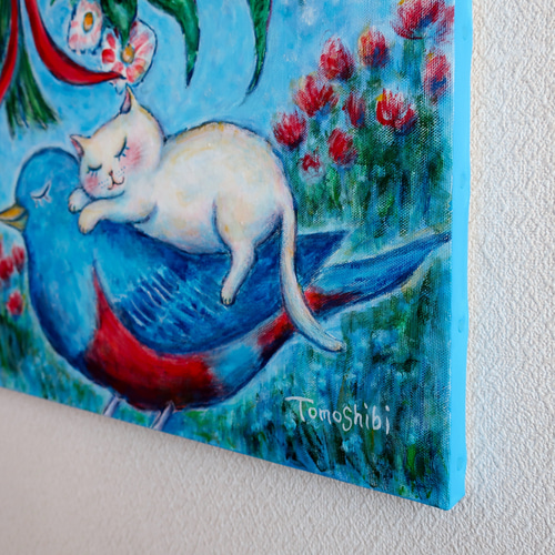 原画 “wishing you happiness” F10号 #絵画 #ねこ #猫 #白猫 #天使猫