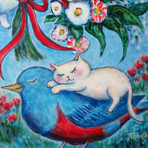 原画 “wishing you happiness” F10号 #絵画 #ねこ #猫 #白猫 #天使猫