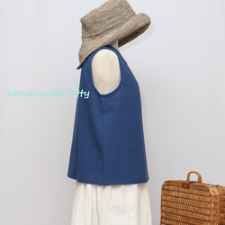 Sさまオーダー 【LL】ストンとタンクトップ（アイボリー・ブライトブルー）_C19 2枚目の画像