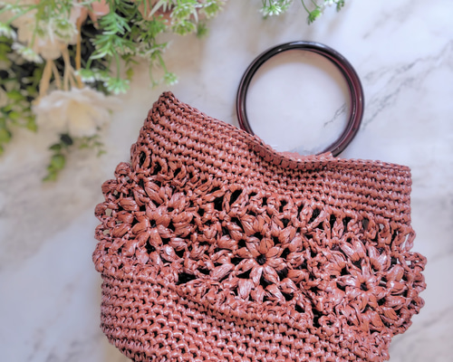 レース刺繍、すずらんかごバッグ 近沢レース 鈴蘭 かごバッグ アバカかごバッグ／ラウンド 2025年