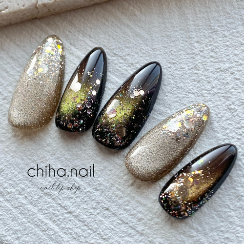 ネイルチップ ニュアンスちゅるん夏ネイルシェルキキララネイルマグネットno.79 ネイルチップ ニュアンスちゅるん夏ネイルシェルキキララネイル