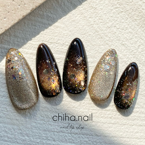 色変更】マグネットネイル 夏ネイル キラキラネイル ニュアンスネイル