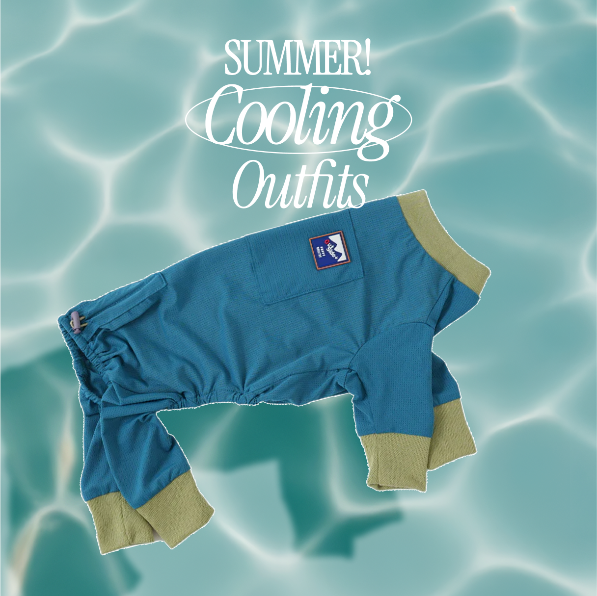 犬の夏用 接触冷感ロンパース|速乾・通気性抜群・害虫予防|プール・水遊びにも