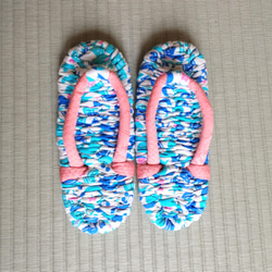 布ぞうり FLIP TEE FLOP】18cm キッズ用布ぞうり《グリーン》《サックス